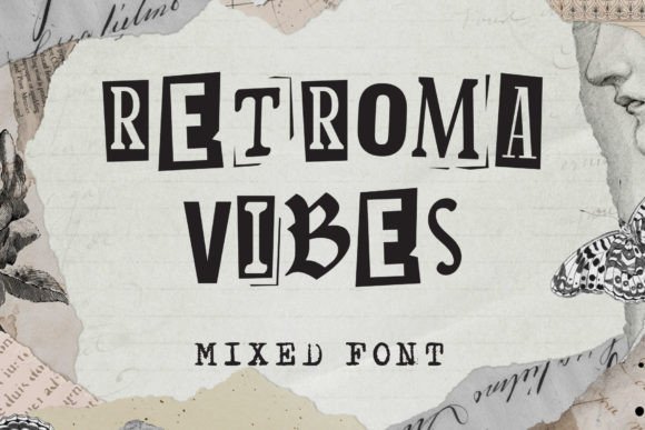 Retroma Vibes – A Retro Collage Display Typeface