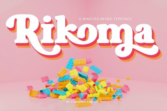 Rikoma: A Groovy Retro Display Font for Boho Branding
