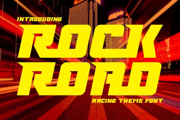 Rock Road Font: Bold Racing-Themed Display Typeface for High-Impact Marketing
