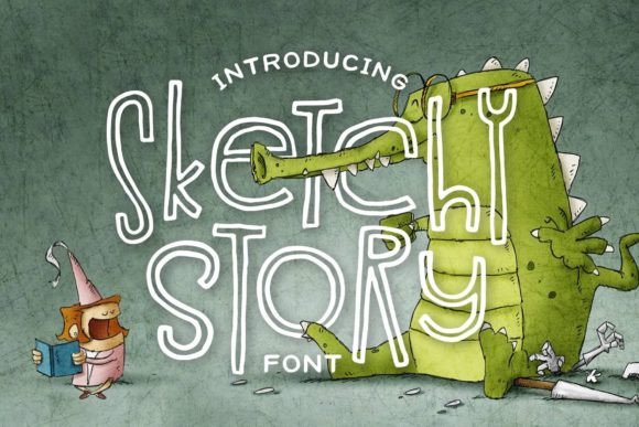 Sketchy Story: A Hand-Drawn Display Font with Edge