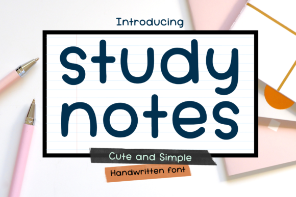 Study Notes Font for Small Business Branding