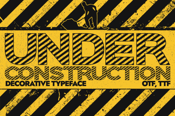 Under Construction Font for Craft Projects