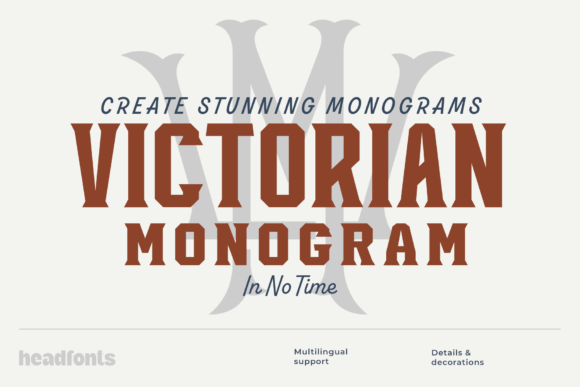 Victorian Monogram Display Font for Editorial Design